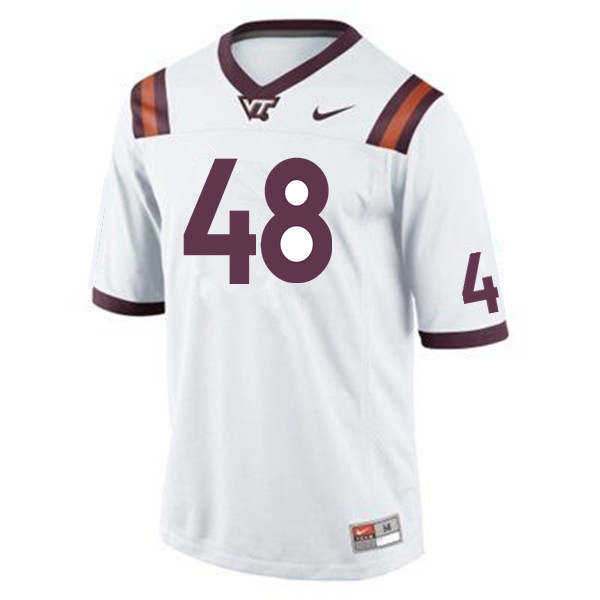 Men #48 Lakeem Rudolph Virginia Tech Hokies College Football Jerseys Sale-White - Click Image to Close
